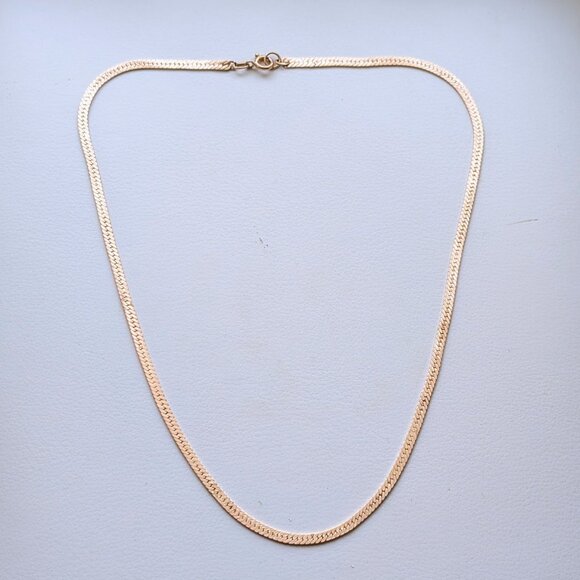 Vintage Unisex Russian USSR 14K 583 Rose Pink Gold Snake Link Chain Necklace P - Picture 3 of 8